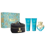 Versace Dylan Turquoise Pour Femme set toaletna voda 100 ml + gel za prhanje 100 ml + gel za telo 100 ml + kozmetična torbica