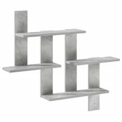 vidaXL Stenska polica Betonsko siva 85 x 13,5 x 73,5 cm Inženirski les