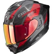 Karbonska motoristicka kaciga Scorpion EXO-1500 CARBON Air Platted, crna/crvena