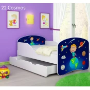 Dječji krevet ACMA s motivom + ladica 140x70 cm 22-cosmos