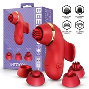 INTOYOU KLITORALNI STIMULATOR Intoyou Beeny - vibrator s 4 nastavki, sesanje, tapkanje, žgečkanje in lizanje
