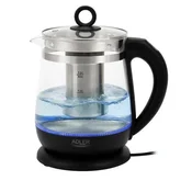 slomart Stakleno kuhalo za vodu Adler AD 1299B, 1,5 L, LED, temp. 60-100C