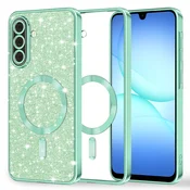 TPU gel ovitek Techsuit Luxury Glitter MagSafe za Samsung Galaxy A17 4G/A17 5G - light green