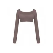 GOD SAVE QUEENS Športni top Second Skin Studio Long Sleeve Top rjava