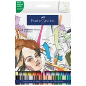 Marker obostrani Sketch 24 barve Goldfaber Faber Castell 164724 sortirano blister