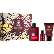 Trussardi Uomo The Red darilni set II.  toaletna voda 100 ml + gel za prhanje 100 ml + milo 50 ml