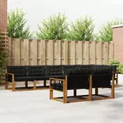 Set vanjskih sofa 8 kom. Prirodna i crna