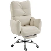 Homestar Ergonomski pisarniški stol z naslonjalom za noge 73x73x111-119 cm kremno bel
