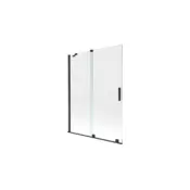 Mexen Velar drsna kadna zavesa, dvokrilna, 130 x 150 cm, prozorna, črna - 896-130-000-01-70
