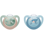 Silikonske dude varalice NUK First Choice - 6-18 m, 2 komada, kornjaca/kit