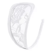 STD Invisible Strapless C-String Transparent Floral Lace White