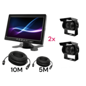 Avtomobilski monitor LCD 7 palcev 12/24V kabel 5m/10m in 2x kamera za vzvratno vožnjo ir 4pin set hd