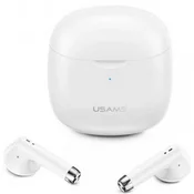 USAMS USAMS BLUETOOTH 5.0 TWS SLUŠALKE BREZŽIČNE ZA TELEFONE BELE, (22086671)