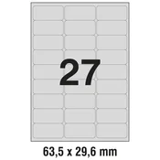 ETIKETE LASER  63,5X29,6MM POLYESTER PK20L ZWECKFORM L6011-20 SREBRNE