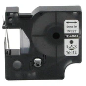 Toner123 Kompatibilen trak za Dymo D1 43613/LabelManager/LabelPoint/LabelWriter/Rhino/MobileLabeler 6mm (1/4) x 7m - črn izpis/bel trak