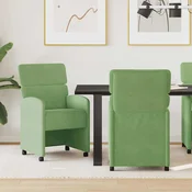 Blagovacke stolice s kotacima 2 pcs Svijetlo zelena Baršun