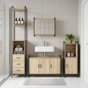 Komplet omaric za kopalnico 3 kos Sonoma hrast 40 x 36 x 181 cm