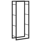 Vidaxl Stojalo za drva mat črno 50x28x132 cm jeklo