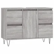 Vidaxl Kopalniška omarica siva sonoma 80x33x60 cm inženirski les