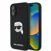 slomart Etui Karl Lagerfeld Silicone Karl Head Print MagSafe za iPhone 16 - črno