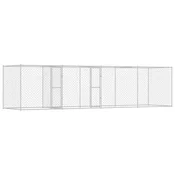 Vidaxl Pasja kletka srebrna 800 x 200 x 200 cm Cinkana jeklena