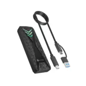 IcyBox E0019272 kućište za M.2 NVMe SSD s priključkom USB-C 3.2 Gen 2 i RGB svjetlima