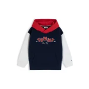 TOMMY HILFIGER Majica slonovina / mornarska / češnjevo rdeča