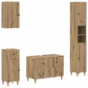 vidaXL Set kopalniških omaric, 4 kosi ALKMAAR Artisan hrast