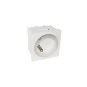 ALANTEC 2P+Z modularna električna vtičnica, 45x45, standardna, bela PZ016