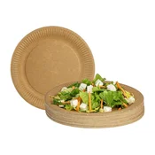 BOW Krožniki iz kraft papirja za enkratno uporabo 23 cm - 100 kosov eko krožnikov