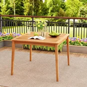 Costway Jedilna kvadratna bistro miza 99x99 cm z luknjo za senčnik 5 cm