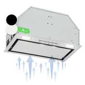 Klarstein Vgradna napa Camila 52 cm 397 m3/h LED Touch iz nerjavečega jekla (CGCH3-Camila52-SS)