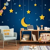 shumee Foto tapeta - Nebo - nočno nebo z zvezdami in luno za otroke