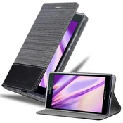 Cadorabo CADORABO Ohišje, združljiv s Huawei v sivi črni barvi - zaščitni pokrov z magnetnim zapiranjem, stoječo funkcijo in režo za kartico, (20570889)