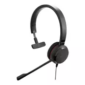 Jabra EVOLVE 30 II MS Mono USB Headband, Noise cancelling, USB and 3.5 connectivity, with mute-button and volume control on the cord, with leather ear cushion, Microsoft optimized (5393-823-309)