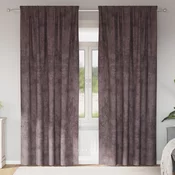 Baršunaste zavjese sa zavjesama 2 pcs Smeda 260 x 140 cm Baršun