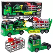 slomart Reševalni set: tovornjak, helikopter, avto, dinozaver