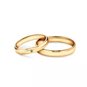 Fairytale Vjenčano prstenje: zlato, plavi safir, poluokruglo, 3 mm i 4 mm