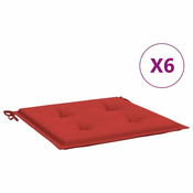 Jastuci za vrtne stolice 6 kom crveni 50 x 50 x 4 cm od tkanine