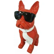 Casa Padrino luxury decorative sculpture dog bulldog red/white/black H. 120 cm - Large decorative figure - XXL decorative sculpture - XXL decorative figure - Luxury XXL figures