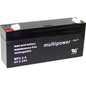 MULTIPOWER multipower PB-6-3\,3-4\,8 MP3\,3-6 svinčeni akumulator 6 V 3.3 Ah svinčevo-koprenast (Š x V x G) 134 x 65 x 34 mm ploščati vtič 4\,8 mm brez vzdrževanja\, nizko samopraznjenje, (20438550)