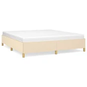 Vidaxl Posteljni okvir z vzmetmi krem 180x200 cm blago