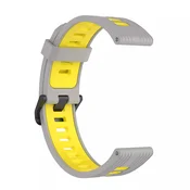 Univerzalen silikonski pas Techsuit W002 20mm za pametne ure - siv/rumen