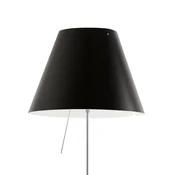 Luceplan Costanza talna svetilka D13ti, aluminij/črna - Dnevna soba/jedilnica - Dizajn - aluminij, črna barva - Kovina
