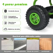Costway Otroški poganjalec s 4 kolesi, nastavljiv sedež, zelen