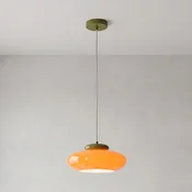 EGLO Visoka svetilka Berardelli, oranžno-zelena, ploščata, premer 30 cm, steklo, E27 - Dnevna soba/jedilnica - Sodobni - oranžna, zelena