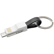 mobilNET Micro Obesek za ključe 3v1, USB-TypeC-Lightning, (Bulk), Črna