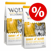 Varčno pakiranje: 2x12 kg Wolf of Wilderness - Senior Green Fields - Jagnjetina