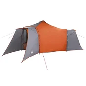 Vidaxl Tipi šotor s streho Siva in oranžna 492 x 492 x 275 cm tafeta