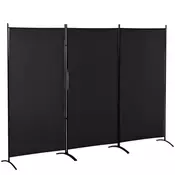 Homestar Prostorilni razdelilnik 3-panelni zaslon za zasebnost 253x182x50 cm črn